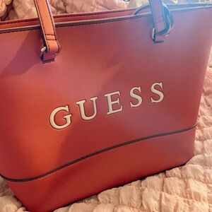 Guess Bold Red Tote Bag